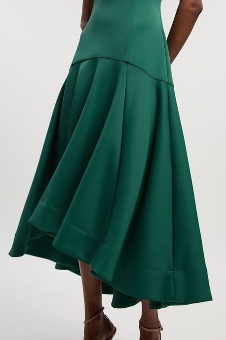 Scuba Dipped Ruffle Hem Woven Maxi Dress - Image 3