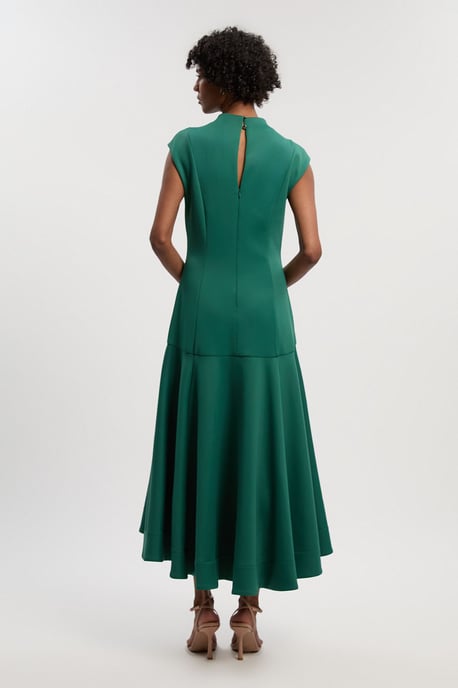 Scuba Dipped Ruffle Hem Woven Maxi Dress - Image 4