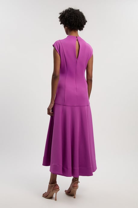Scuba Dipped Ruffle Hem Woven Maxi Dress - Image 4