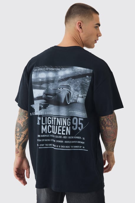 Oversized Disney Cars License Back Print T-shirt - Image 1