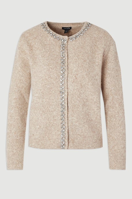 Embellished Trim Cosy Knit Cardigan - Image 4