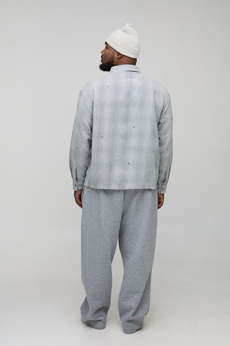 Plus Oversized Distressed Hardware Detail Flannel Check Shirt - Image 2