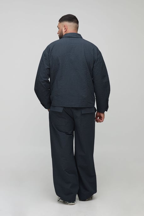 Plus Oversized Check Ripstop Cargo Shacket - Image 2
