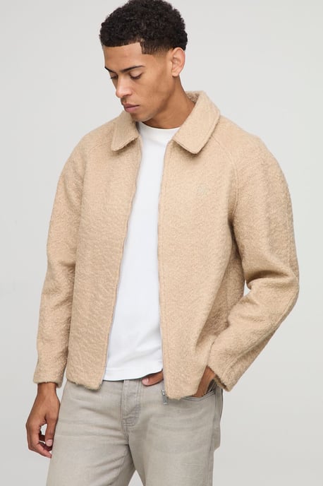 Oversized Raglan Sleeve Wool Look Overshirt - Image 1
