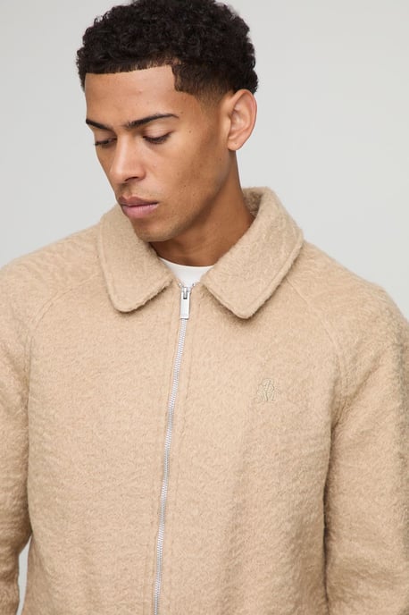 Oversized Raglan Sleeve Wool Look Overshirt - Image 3