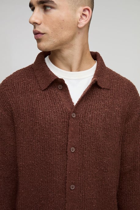 Boxy Fit Brushed Knitted Shirt - Image 3