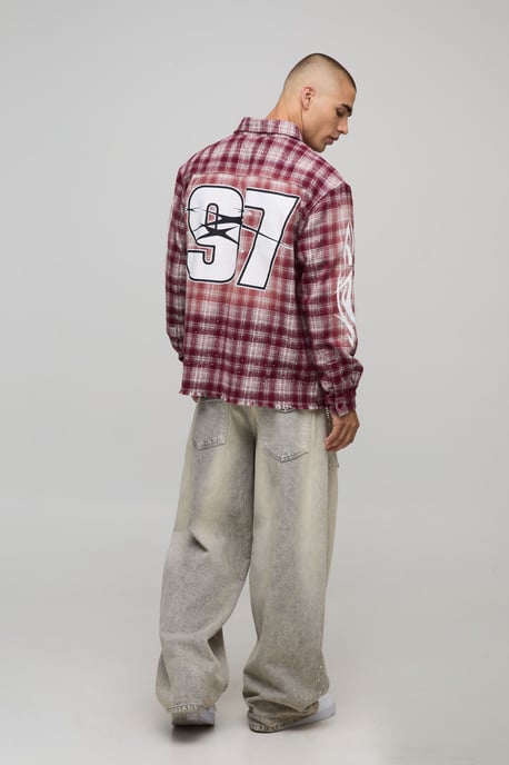 Oversized Boxy Check Embellished Shirt - Image 2