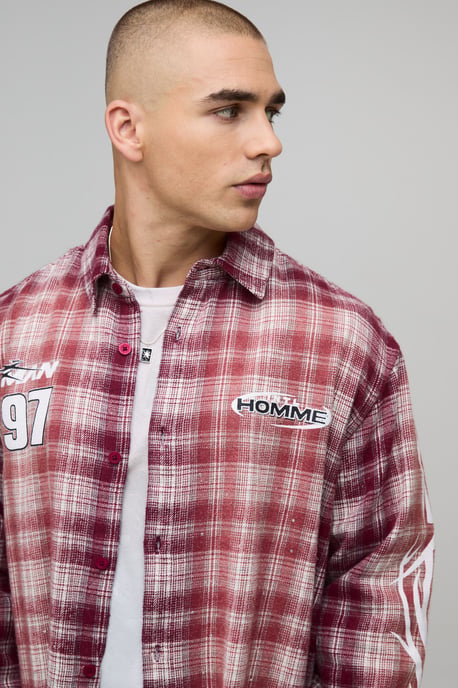 Oversized Boxy Check Embellished Shirt - Image 3