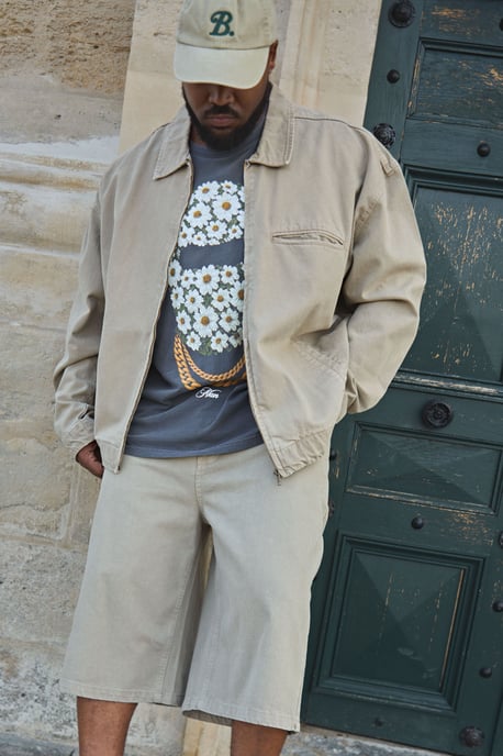 Plus Oversized Washed Zip Up Denim Overshirt - Image 1