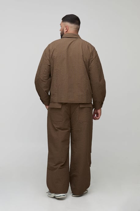 Plus Oversized Check Ripstop Cargo Shacket - Image 2