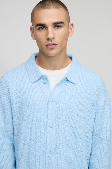 Boxy Fit Brushed Knitted Shirt - Image 3