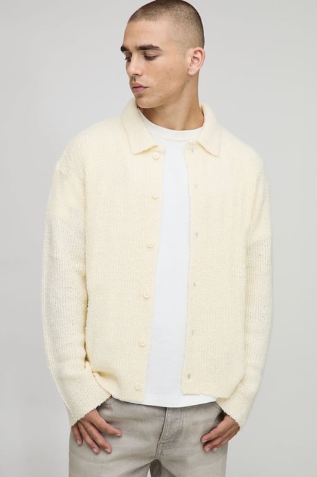 Boxy Fit Brushed Knitted Shirt - Image 1
