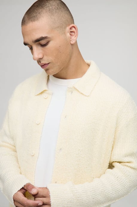 Boxy Fit Brushed Knitted Shirt - Image 3