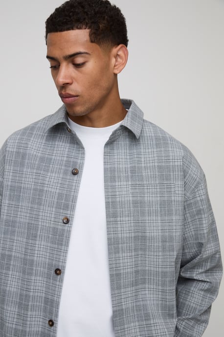Oversized Checked Overshirt - Image 3