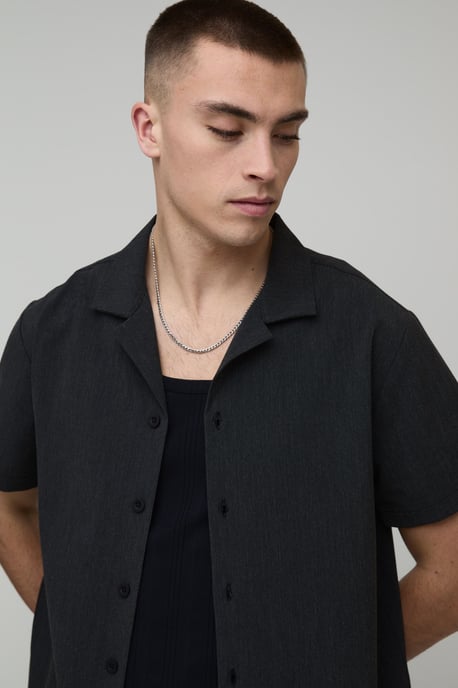 Regular Fit Seersucker Stripe Shirt & Short Set - Image 3