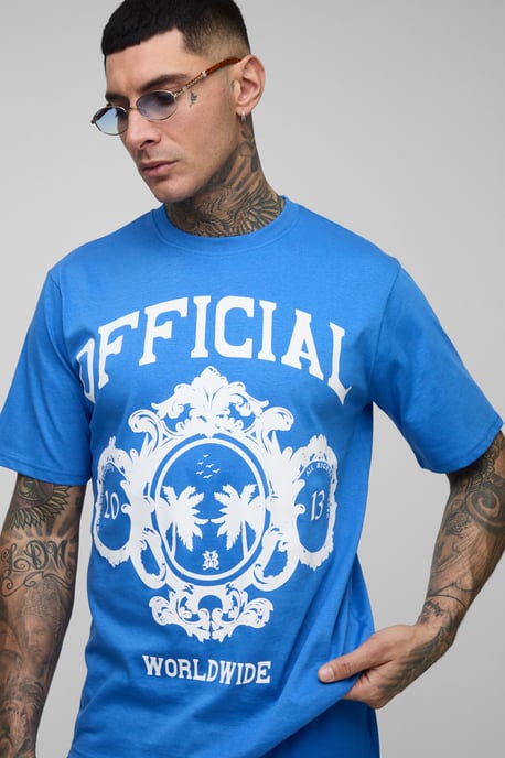 Tall Regular Fit Official Varsity Print T-Shirt & Basketball Fit  Short Set - Image 3