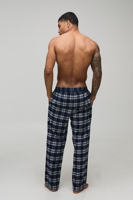 Woven Checked Relaxed Loungewear Bottoms - Image 2
