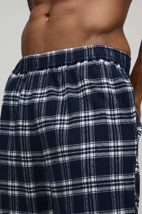 Woven Checked Relaxed Loungewear Bottoms - Image 3