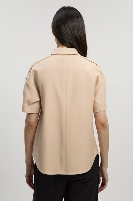 Techno Cotton Woven Short Sleeve Hardwear Detail Shirt - Image 4