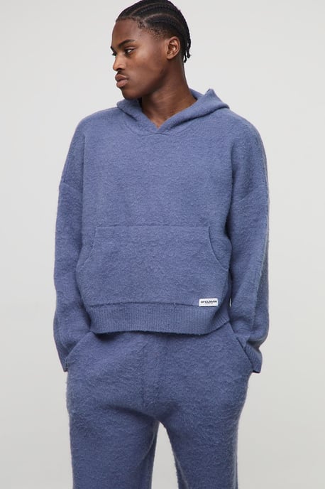 Boxy Fit Brushed Hoodie And Flared Jogger Tracksuit - Image 3