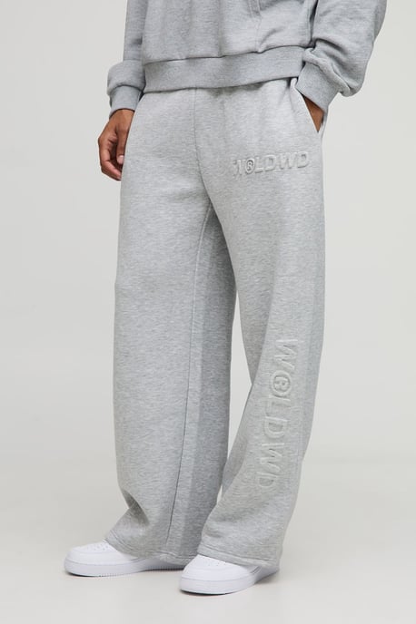 Wide Leg Embossed Worldwide Jogger - Image 1
