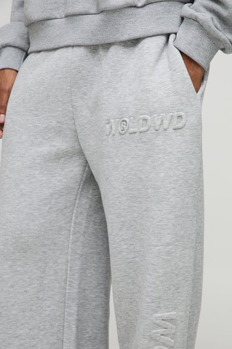 Wide Leg Embossed Worldwide Jogger - Image 3