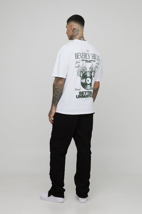 Tall Relaxed Washed Raw Popper Hem Cargo Trousers - Image 2