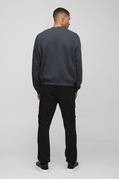 Slim Fit Elasticated Waist Woven Tab Cuffed Cargo Trousers - Image 2