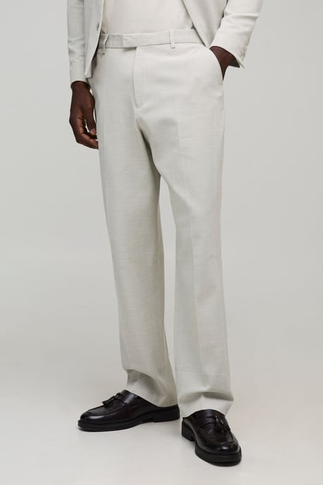 Relaxed Fit Herringbone Suit Trouser - Image 1