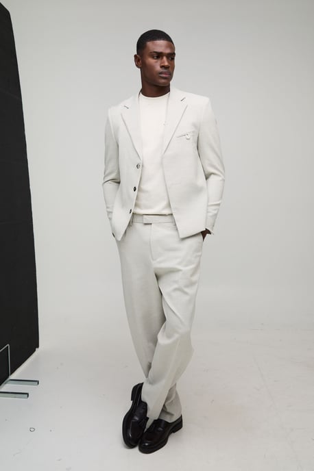 Relaxed Fit Herringbone Suit Trouser - Image 4