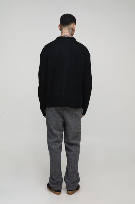 Tall Basic Boxy Brushed Knitted Shirt - Image 2