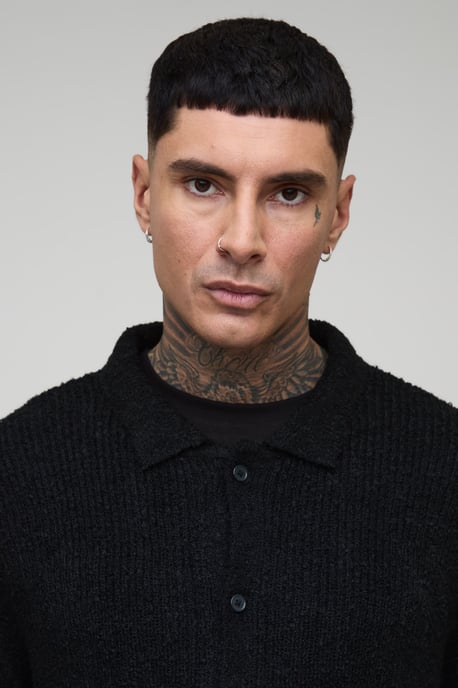 Tall Basic Boxy Brushed Knitted Shirt - Image 3