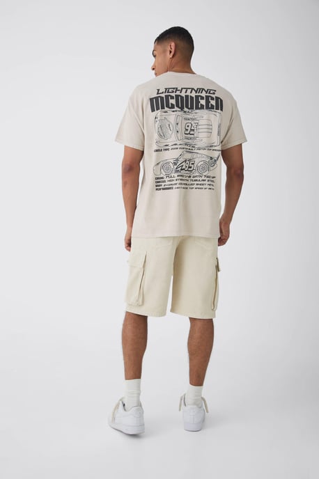 Oversized Disney Cars Wash License Print T-shirt - Image 2
