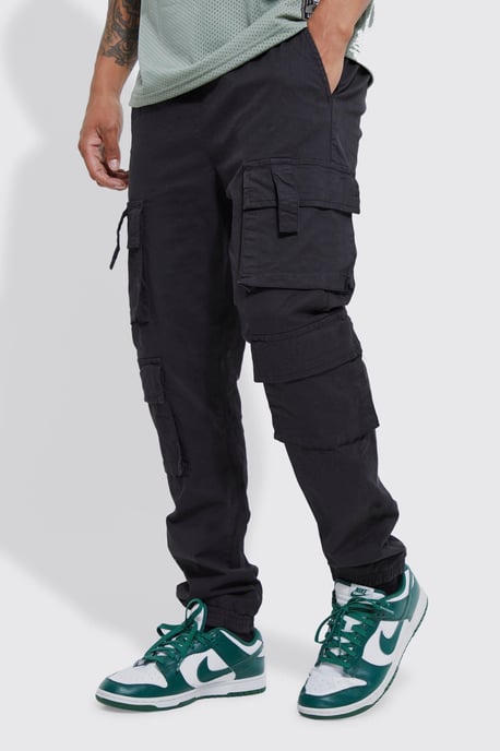 Elasticated Waist Multi Cargo Pocket Slim Fit Jogger - Image 1