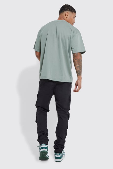 Elasticated Waist Multi Cargo Pocket Slim Fit Jogger - Image 2