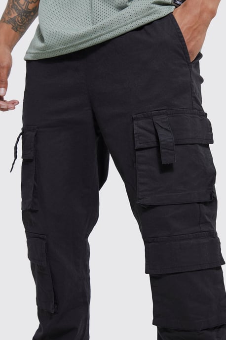 Elasticated Waist Multi Cargo Pocket Slim Fit Jogger - Image 3