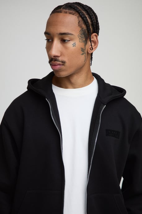 Oversized Boxy Man Hooded Zip Through Wide Leg Tracksuit - Image 3