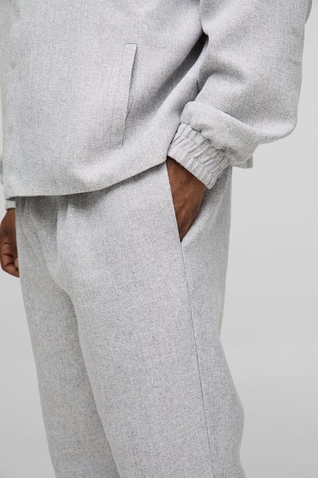 Plus Straight Leg Boucle Elasticated Waist Trousers - Image 3