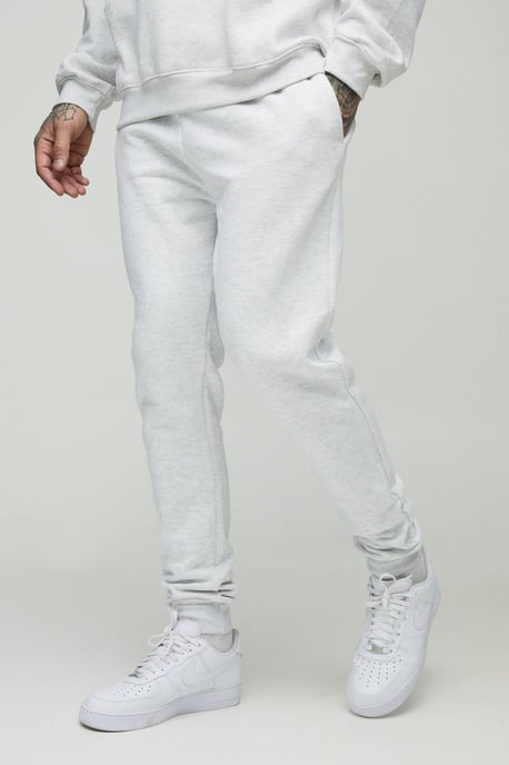 Tall Slim Leg Fit Joggers In Grey Marl - Image 1