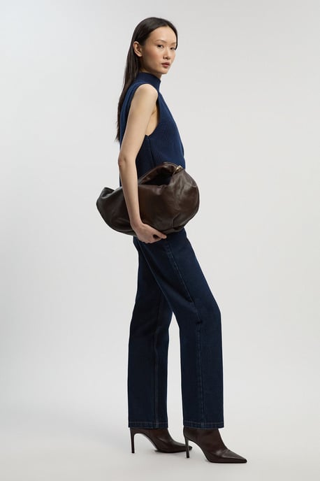 Demin High Waist Straight Leg Jean - Image 1