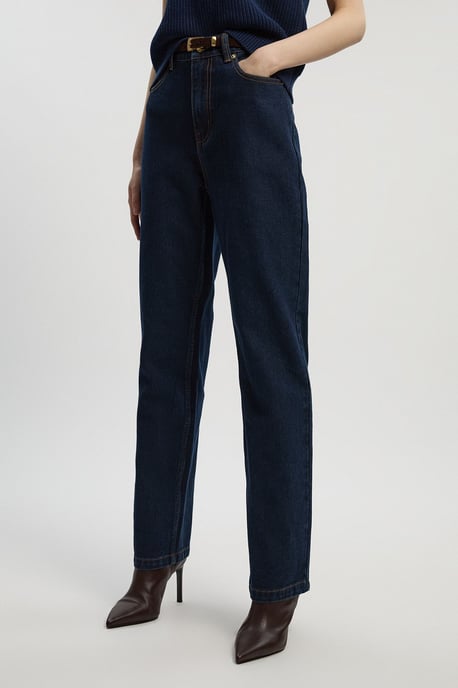 Demin High Waist Straight Leg Jean - Image 2