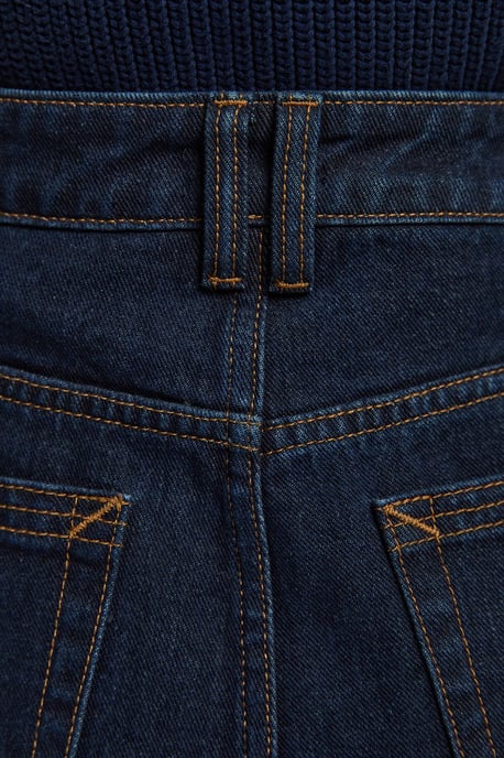 Demin High Waist Straight Leg Jean - Image 3