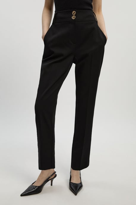 Textured Compact Stretch Tailored Straight Leg Trouser - Image 2