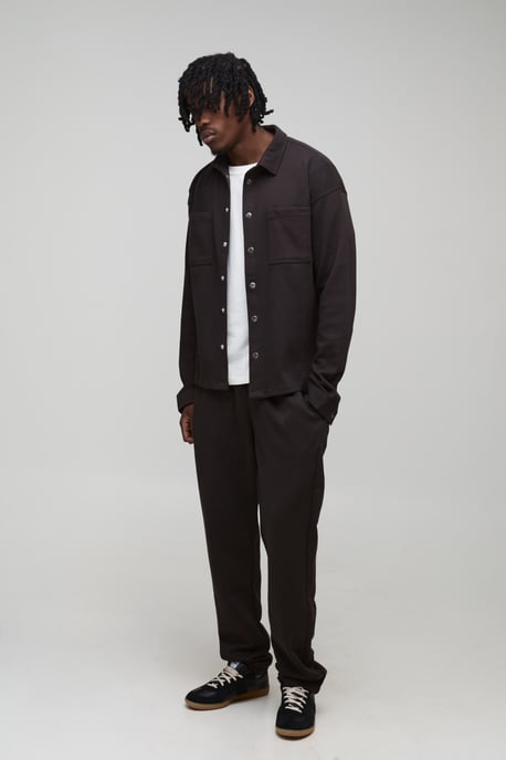 Tall Regular Fit Textured Over Shirt & Tapered Trouser Set - Image 1