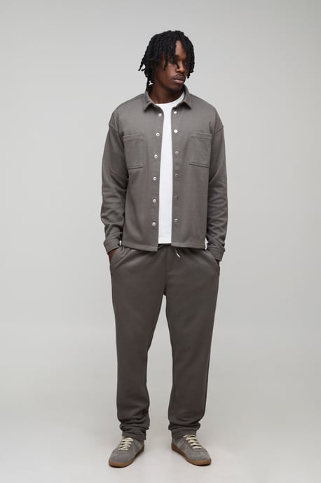 Tall Regular Fit Textured Over Shirt & Tapered Trouser Set - Image 1