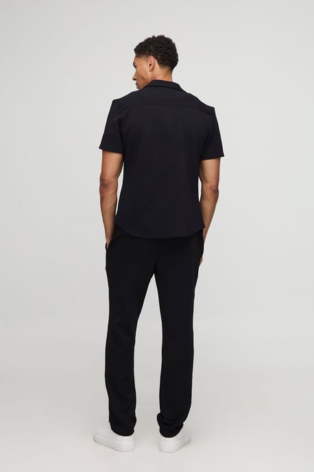 Slim Fit Geo Jacquard Shirt & Tapered Trouser Set - Image 2