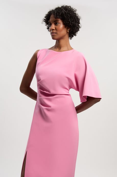 Soft Tailored One Shoulder Pencil Midi Dress - Image 2