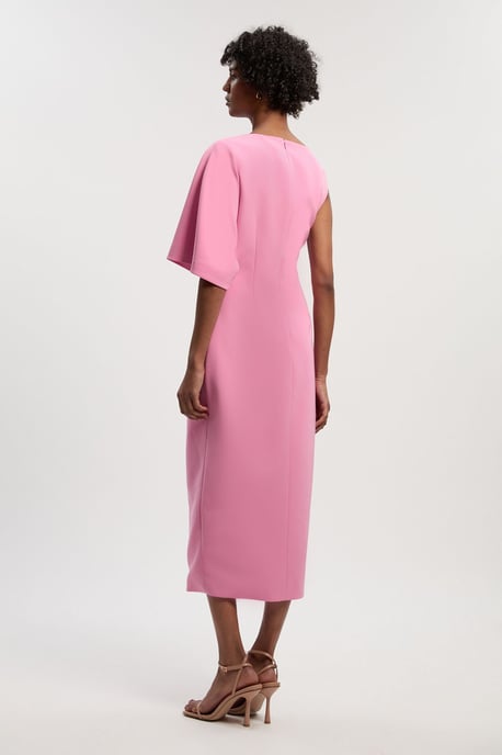 Soft Tailored One Shoulder Pencil Midi Dress - Image 4