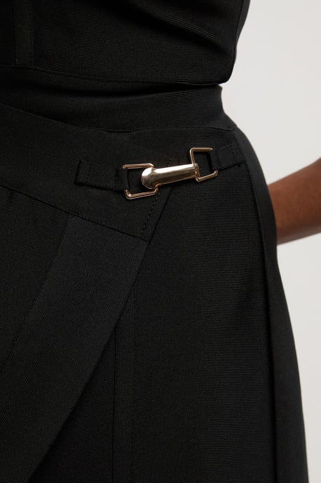 Figure Form Bandage Asymmetric Knit Midi Dress - Image 3