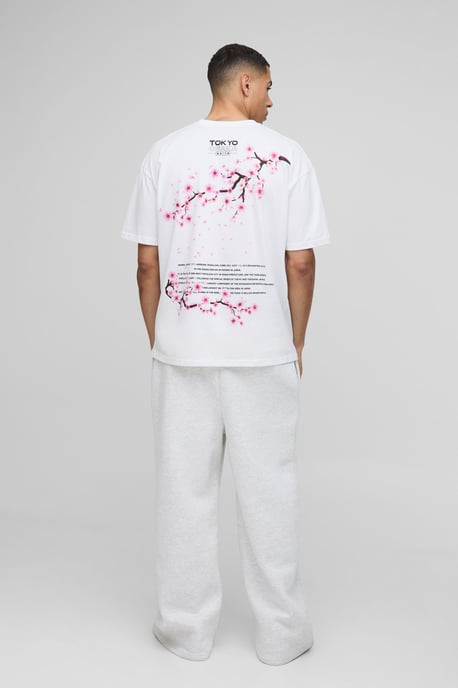 Oversized Cherry Blossom Print T-Shirt - Image 2